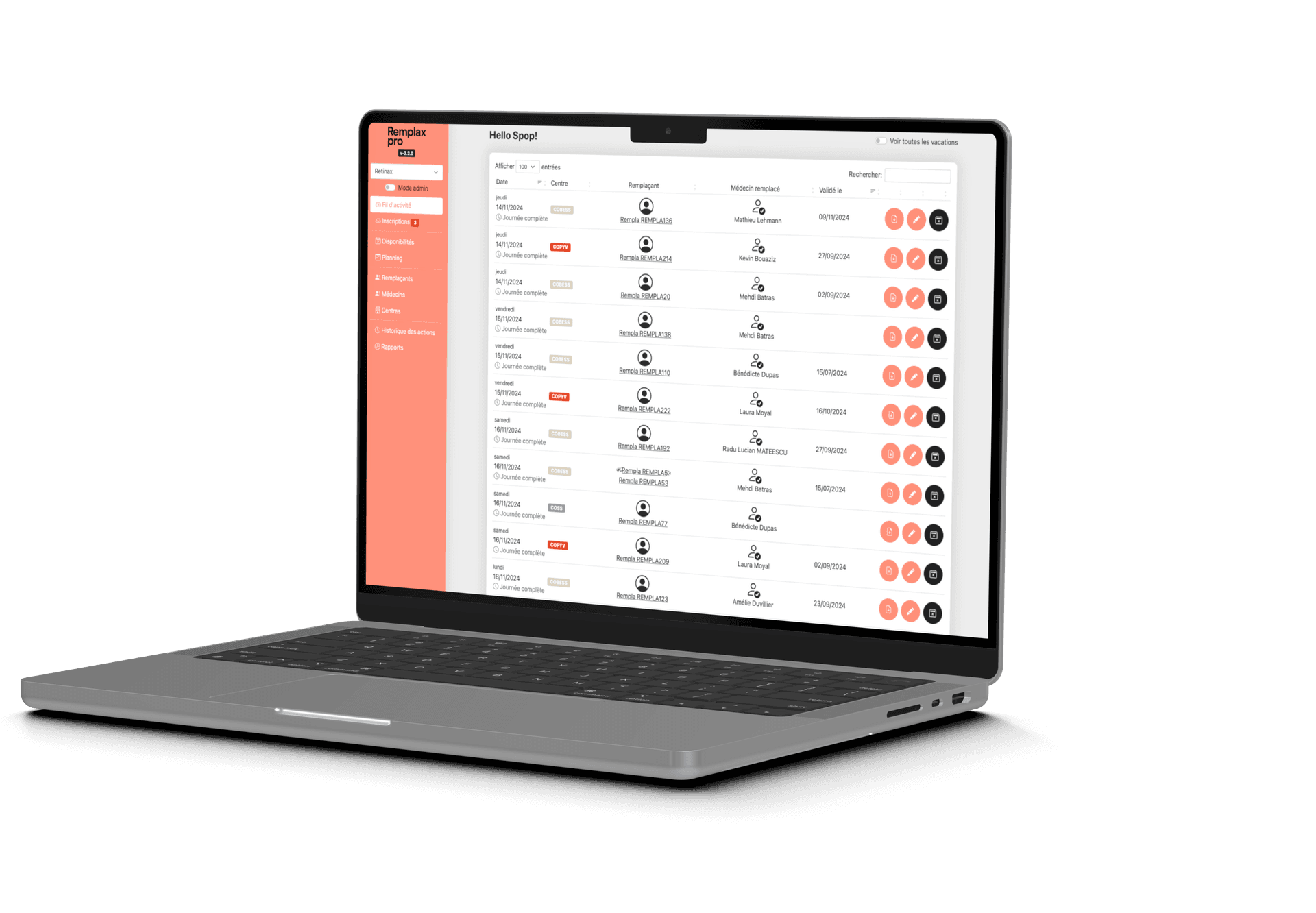 Dashboard Remplax Pro